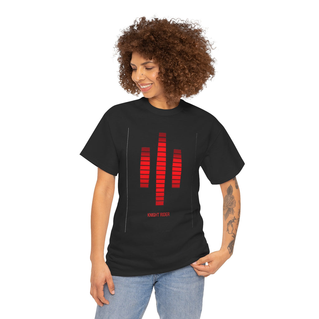 Knight Rider K.I.T.T. Graphic Tee — Red Soundwave Bars "Midnight Music"