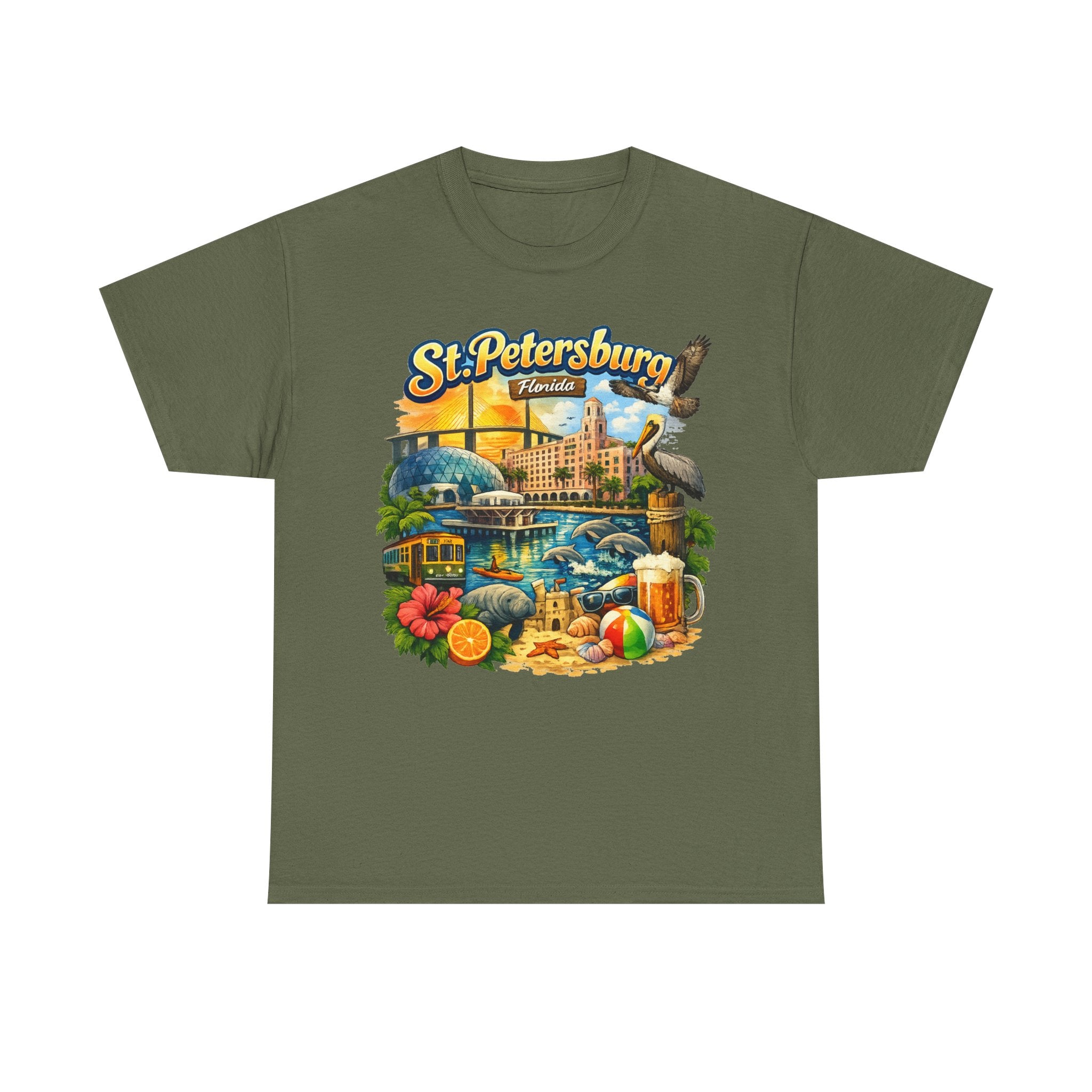 St. Petersburg Florida Retro Beach Scene T-Shirt