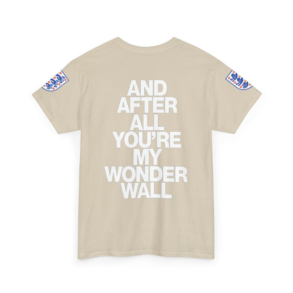 England Football Tee — "And After All You're My Wonderwall" Lyrics Tee