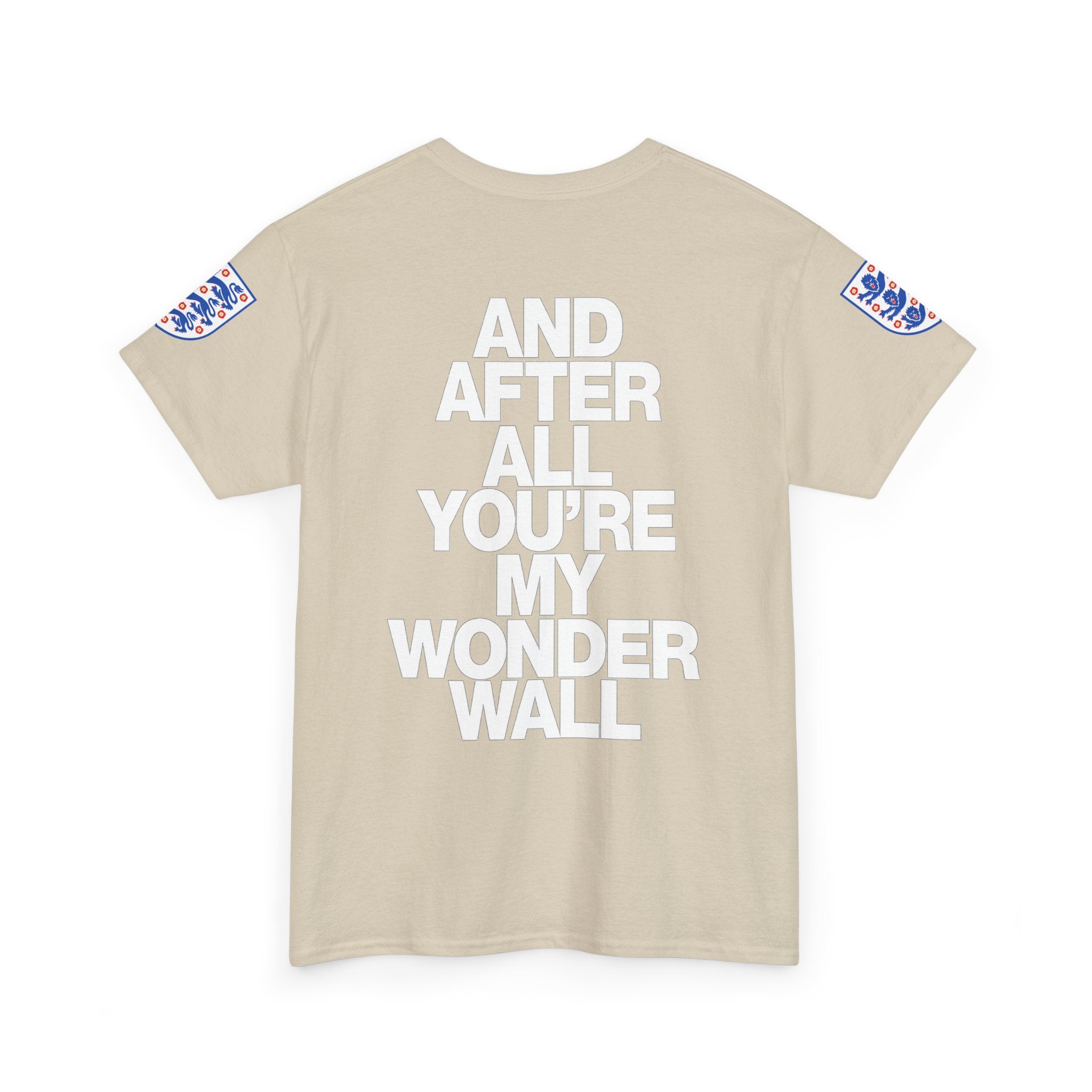 England Football Tee — "And After All You're My Wonderwall" Lyrics Tee