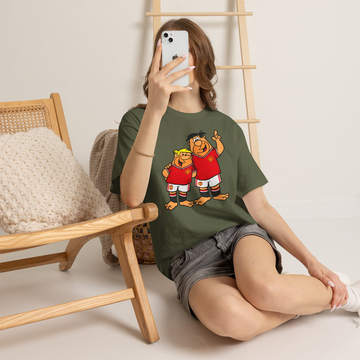 Manchester United The Flintstones Cartoon Football Fans T-Shirt