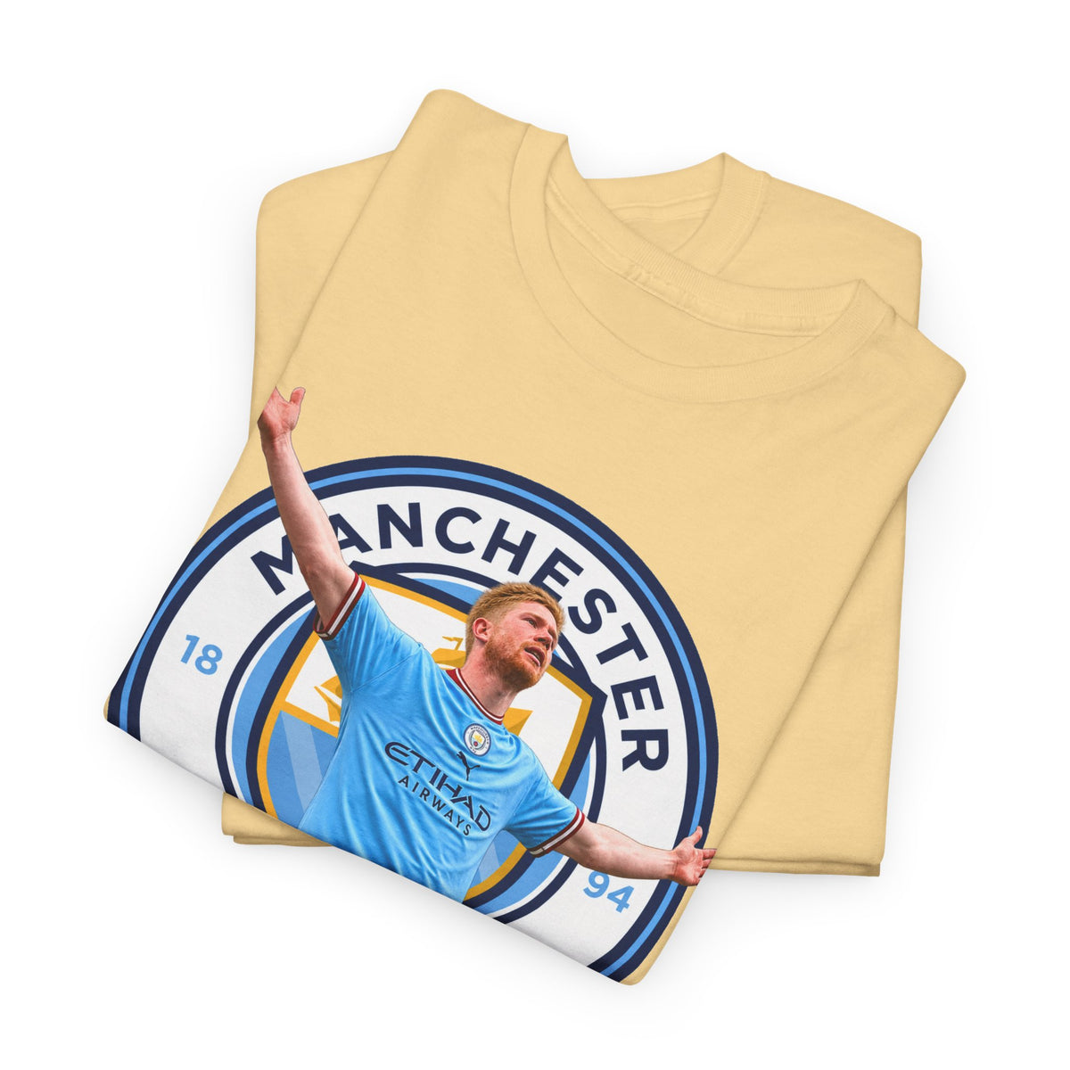 Kevin De Bruyne Manchester Football Club Legend Cotton T-Shirt — Player Celebration Graphic T-Shirt