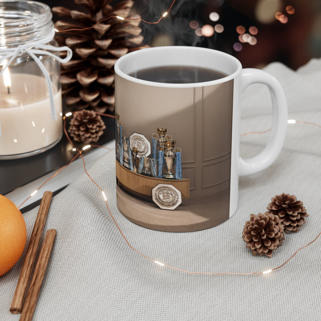 Bernardo Silva Manchester City Trophy Room Coffee Mug — Personalized Photo Ceramic Mug (11oz & 15oz)