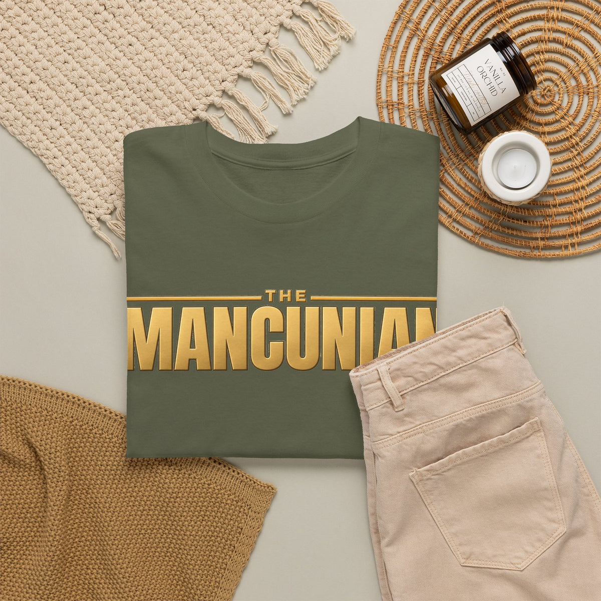 Mancunian Gold Logo Cotton T‑Shirt