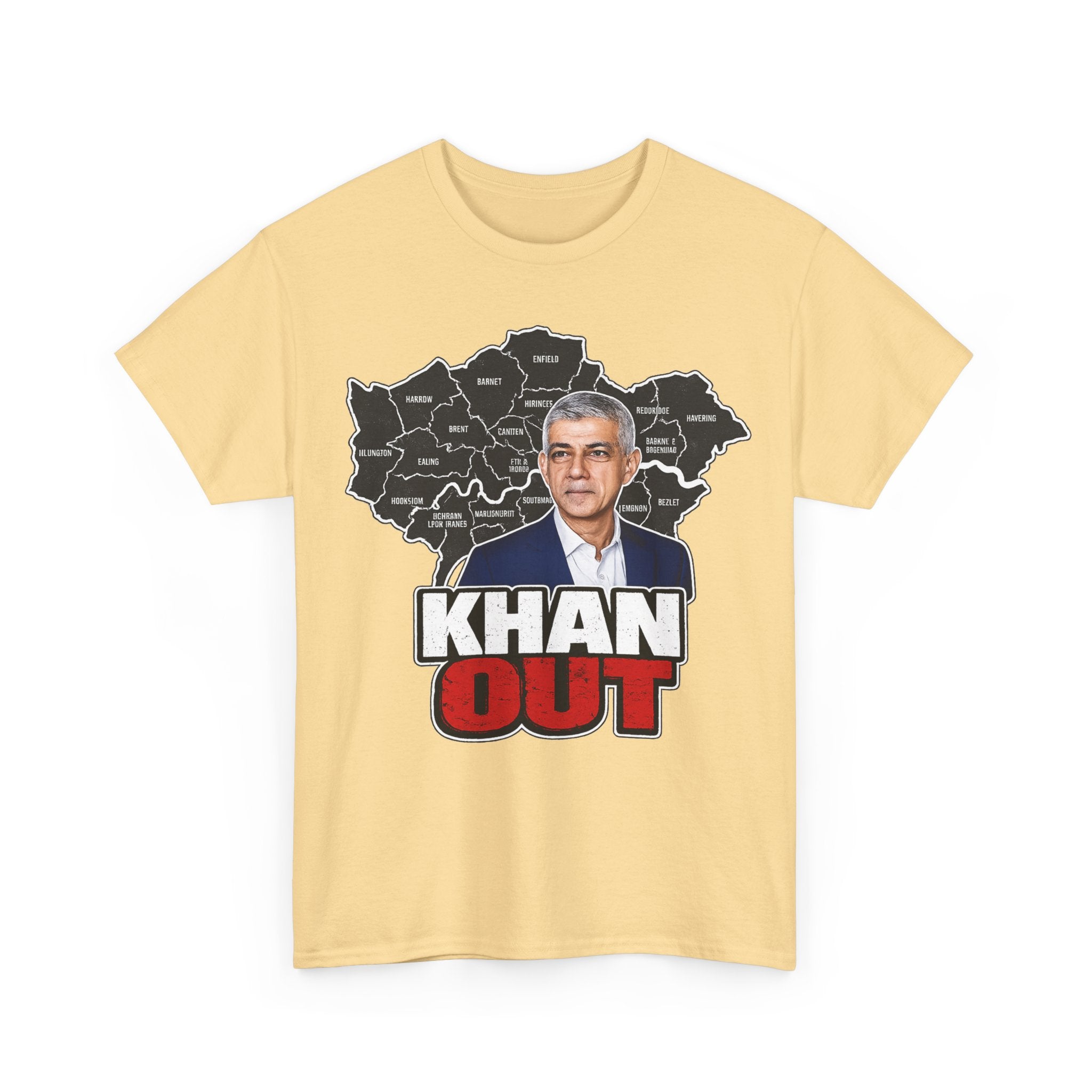 Sadiq Khan Out" Political Protest Tee with Sadiq Khan Graphic T-Shirt