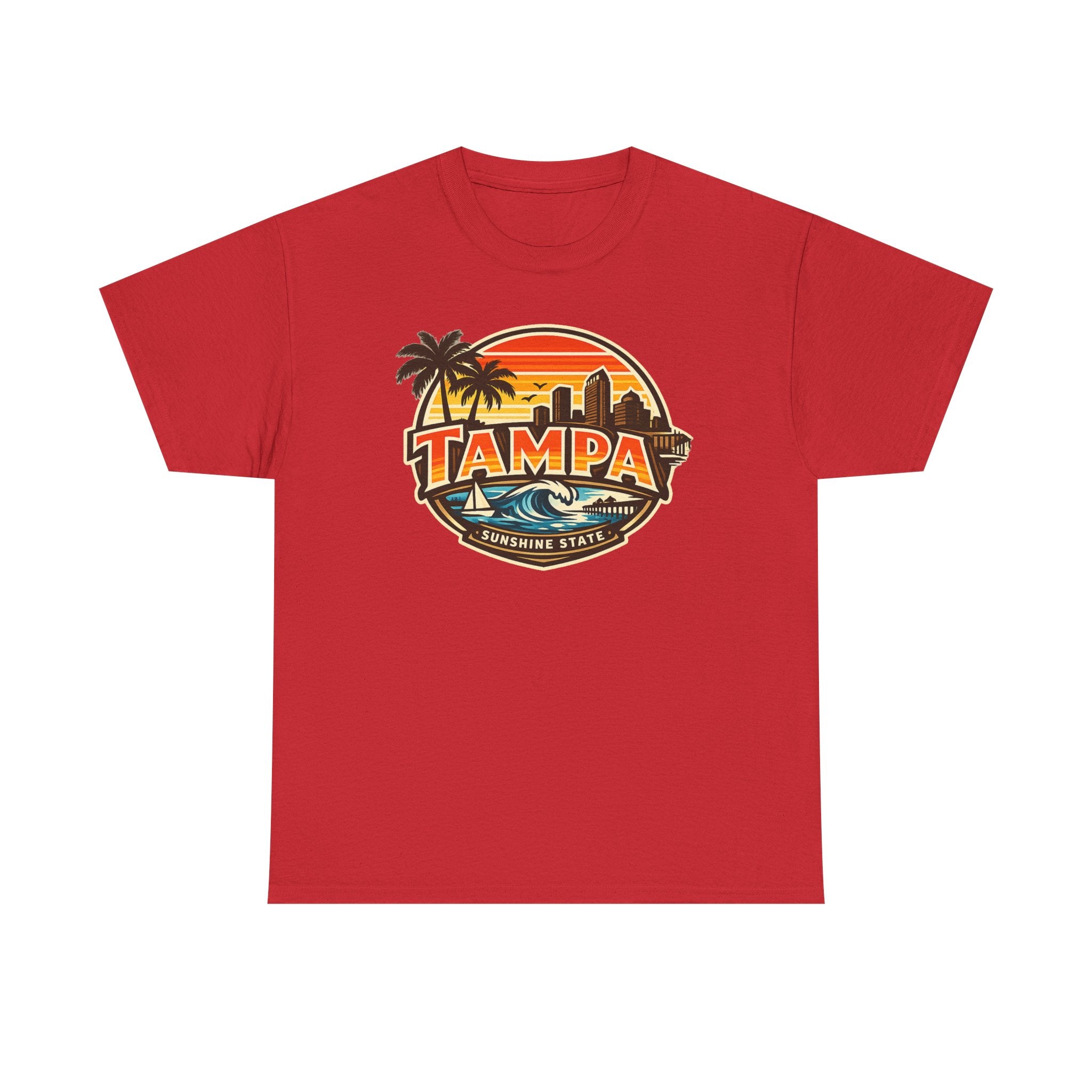 Tampa Retro Sunset T-Shirt – Vintage Palm Beach Skyline Tee