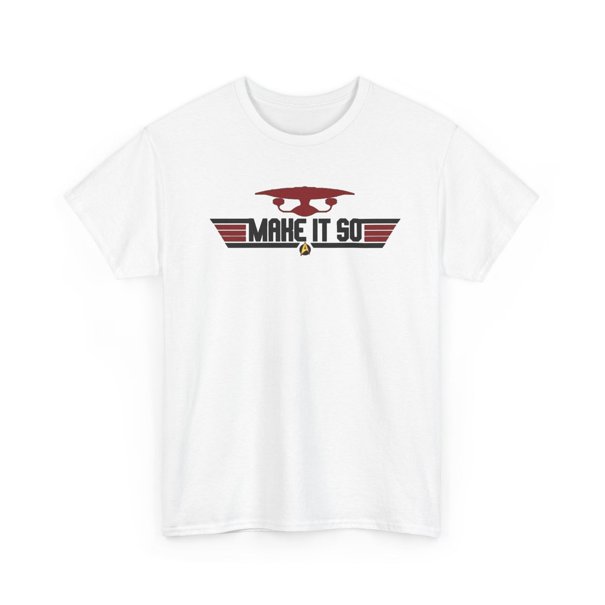 "Make It So" Sci‑Fi Graphic Tee — Retro Starship Emblem T-Shirt