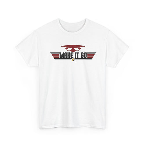 "Make It So" Sci‑Fi Graphic Tee — Retro Starship Emblem T-Shirt