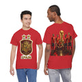 Spain World Cup Soccer T-Shirt — National Team Crest & Trophy Graphic