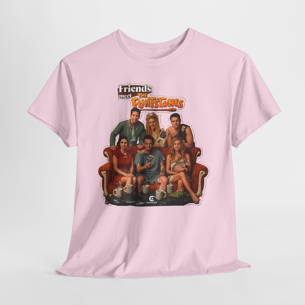 Friends meets the Flintstones TV Sitcom Cast Graphic Tee — 'Friends' Retro Couch Design