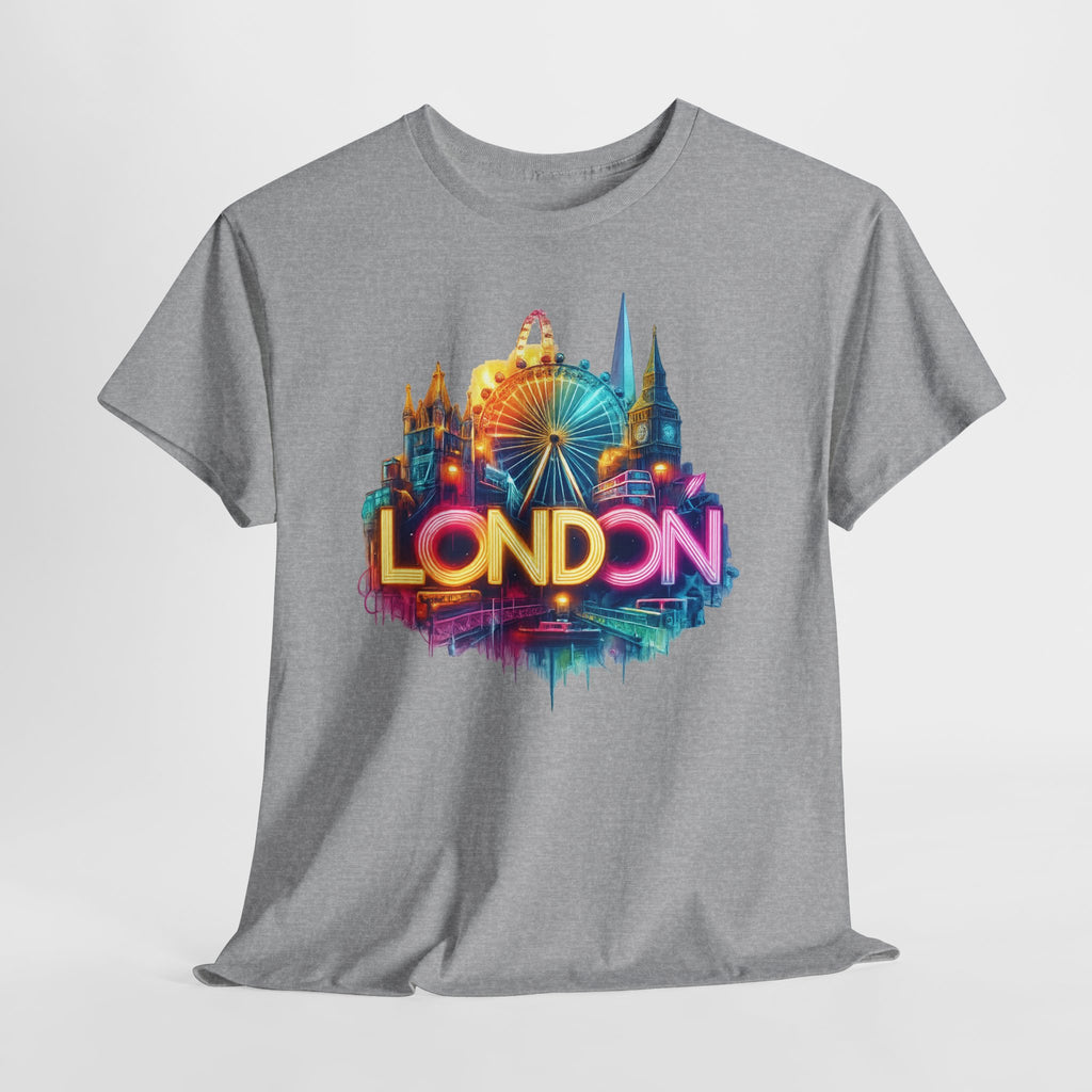 London Skyline Tee — Colorful Neon London Landmark T-Shirt