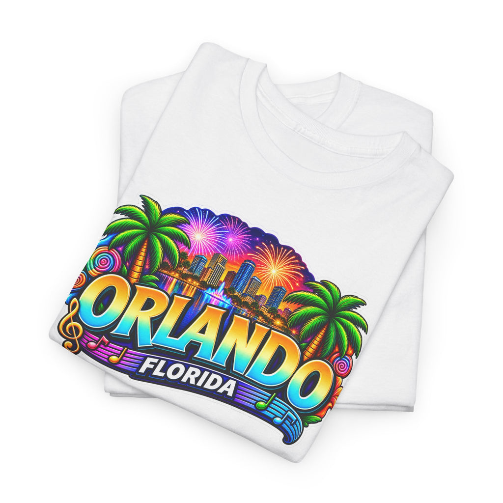Orlando Florida Retro Sunset Palm Cotton T-Shirt