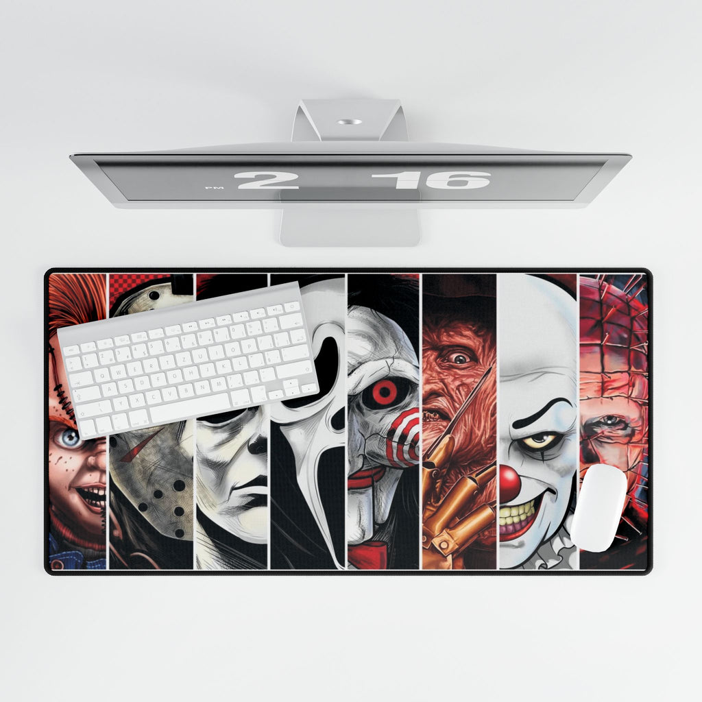 Horror Icons Desk Mat — Slasher Movie Villains Gaming Mousepad