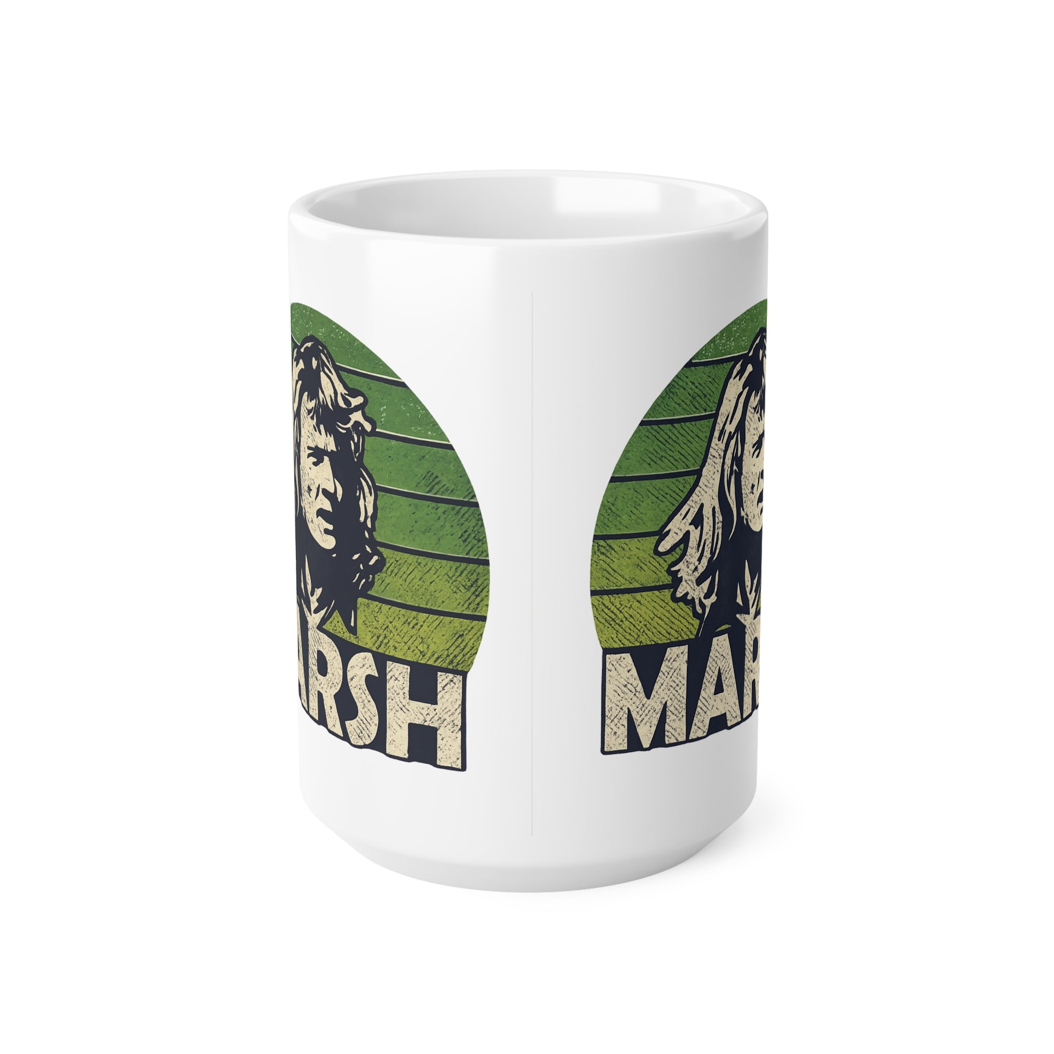 Rodney Marsh Vintage Portrait Mug — Retro Green Ceramic Coffee Cup (11oz & 15oz)