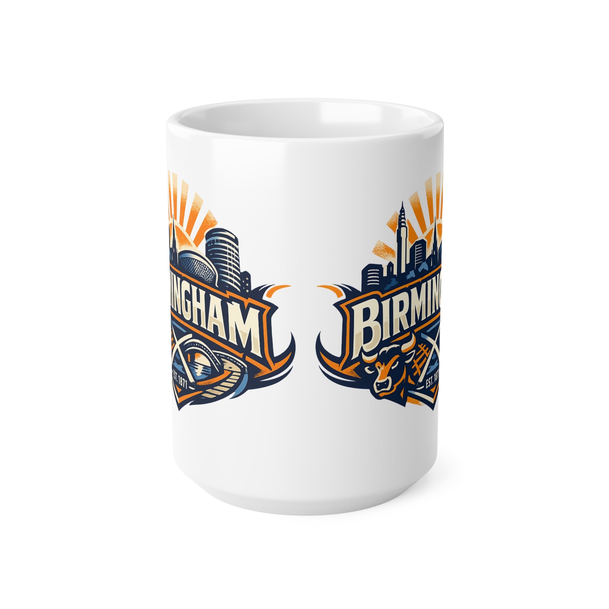 Birmingham Skyline Coffee Mug – City Crest Ceramic Mug (11oz & 15oz)