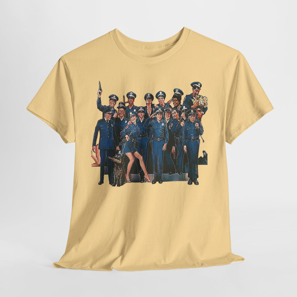 Police Academy Movie Inspired Cotton T‑Shirt — Retro Squad Photo Tee