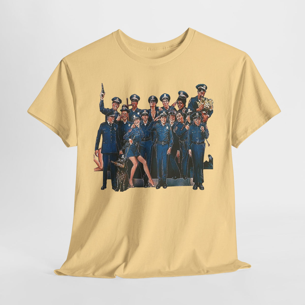 Police Academy Movie Inspired Cotton T‑Shirt — Retro Squad Photo Tee