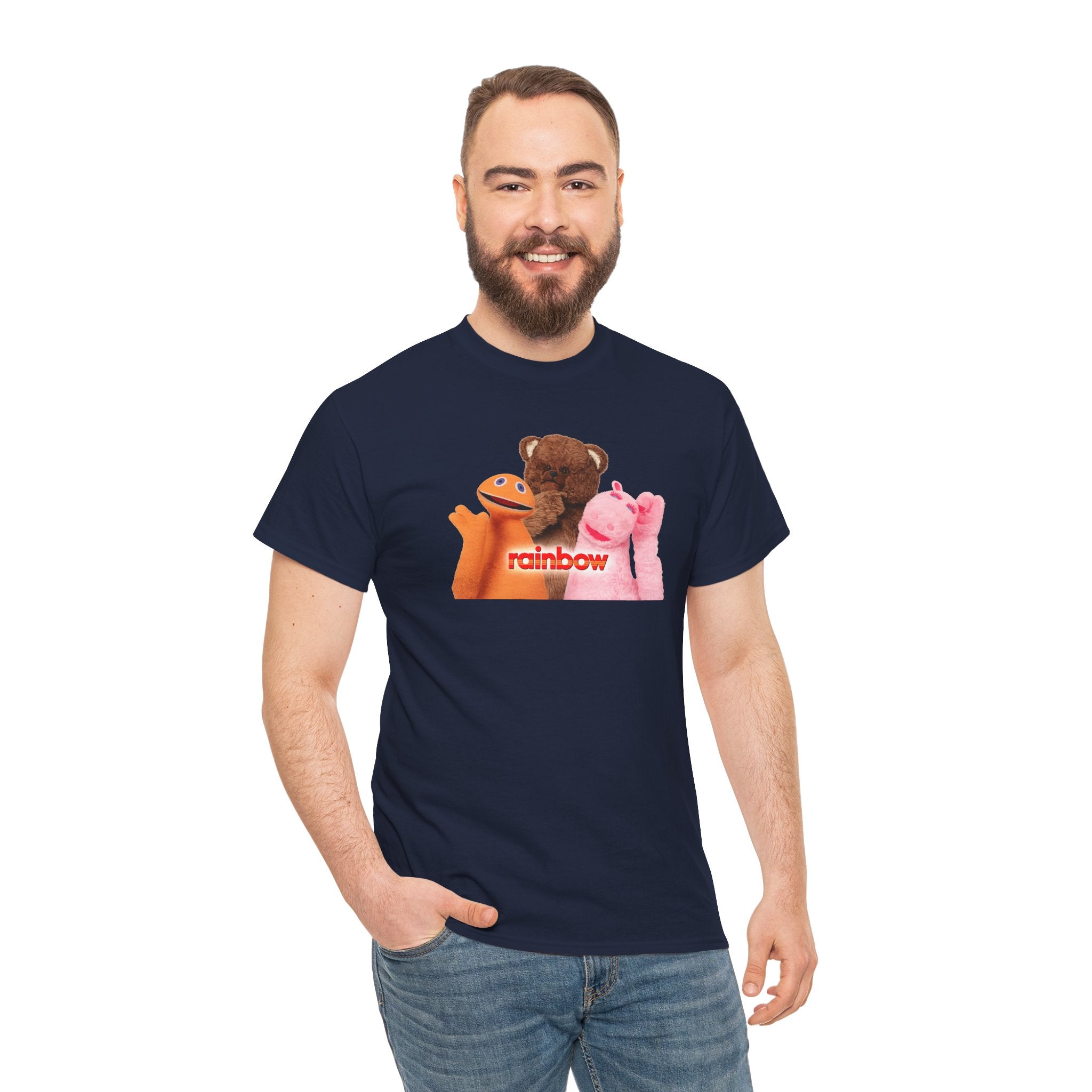 Rainbow Kids TV Zippy, George and Bungle Puppets T-Shirt — Cute Teddy & Hand Puppets Graphic Tee