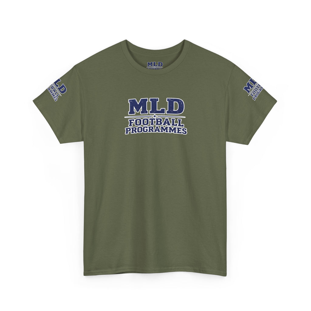 MLD Football Programmes Tee — Vintage Sports Logo Cotton T‑Shirt