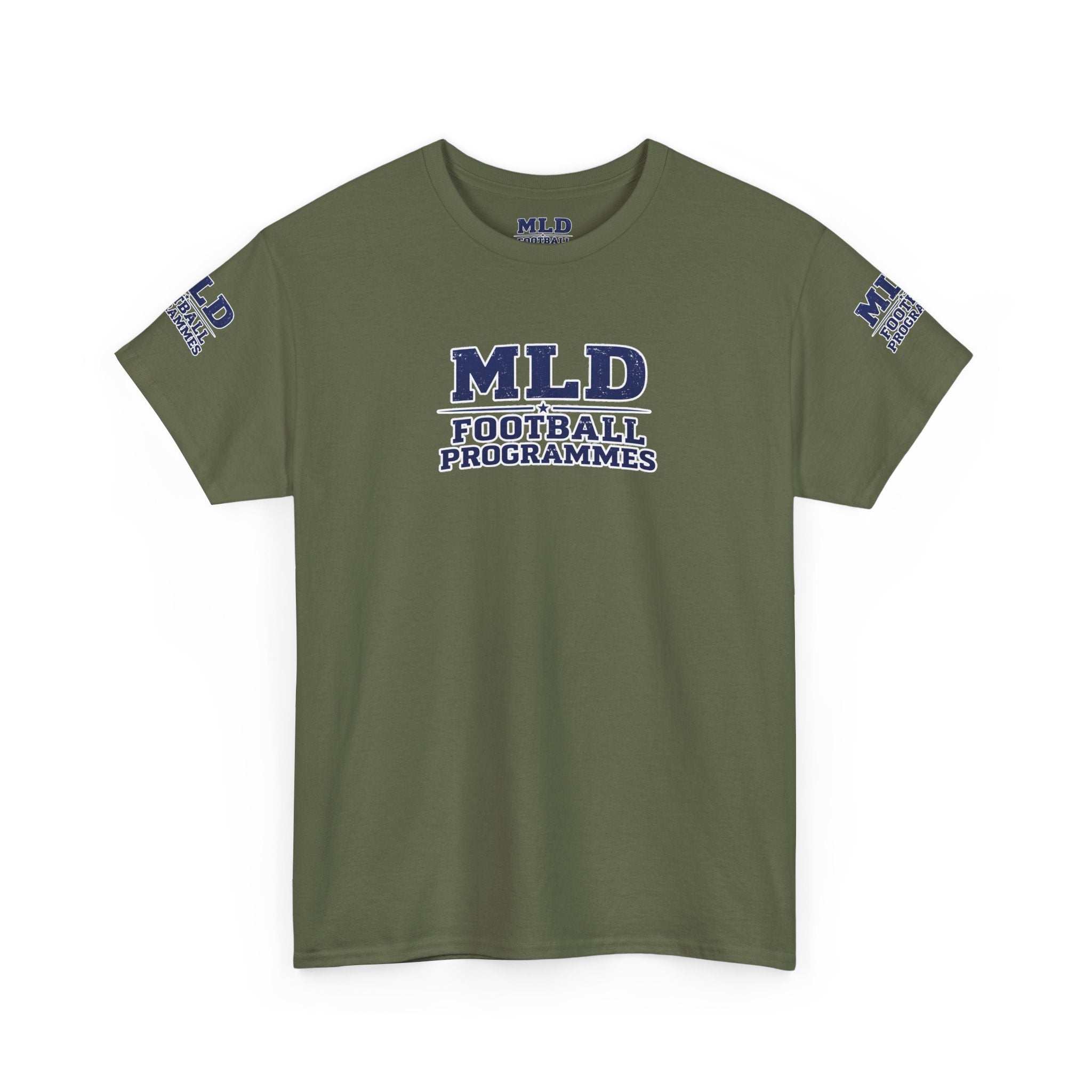 MLD Football Programmes Tee — Vintage Sports Logo Cotton T‑Shirt
