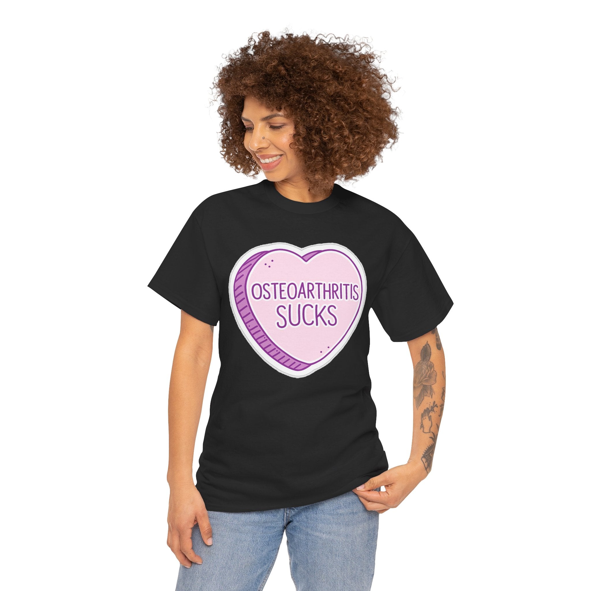 Osteoarthritis Sucks T-Shirt — Pink Heart Awareness Tee