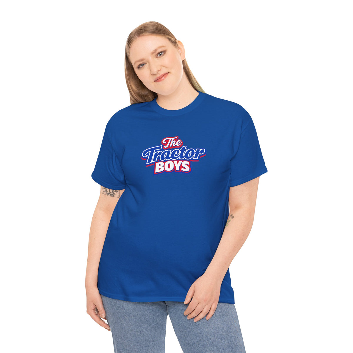 The Tractor Boys T-Shirt — Retro Blue & Red Logo Tee