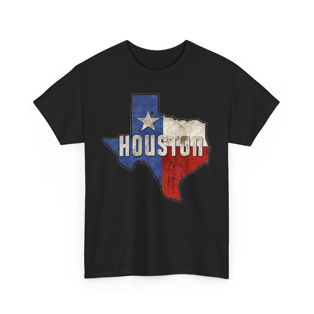 Houston Texas Flag Graphic Tee — Vintage State Outline T-Shirt