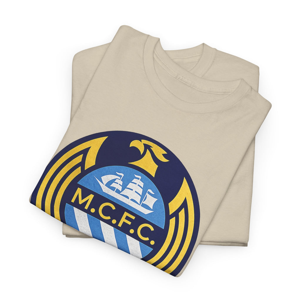 MCFC Crest T-Shirt — Vintage Blue & Gold Soccer Tee