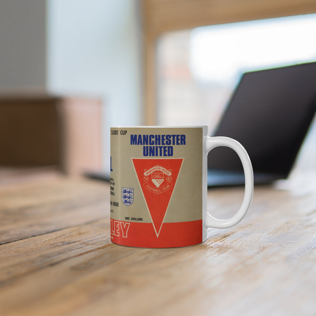 1968 European Cup Final Programme Cover Inspired Benfica vs Man Utd Vintage Coffee Football Mug