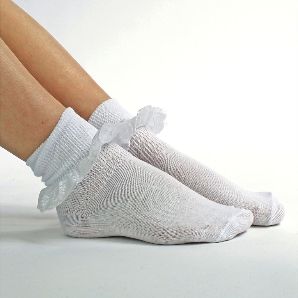 12 Pack Baby Girls White Soft Frilly Lace Socks