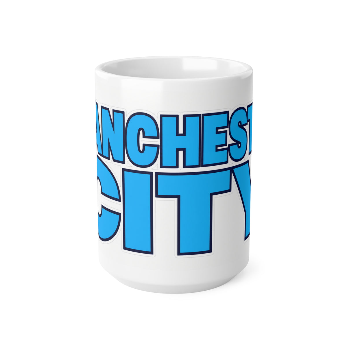 Manchester City Ceramic Coffee Mug - Bold Blue Football Fan Cup (11oz & 15oz)