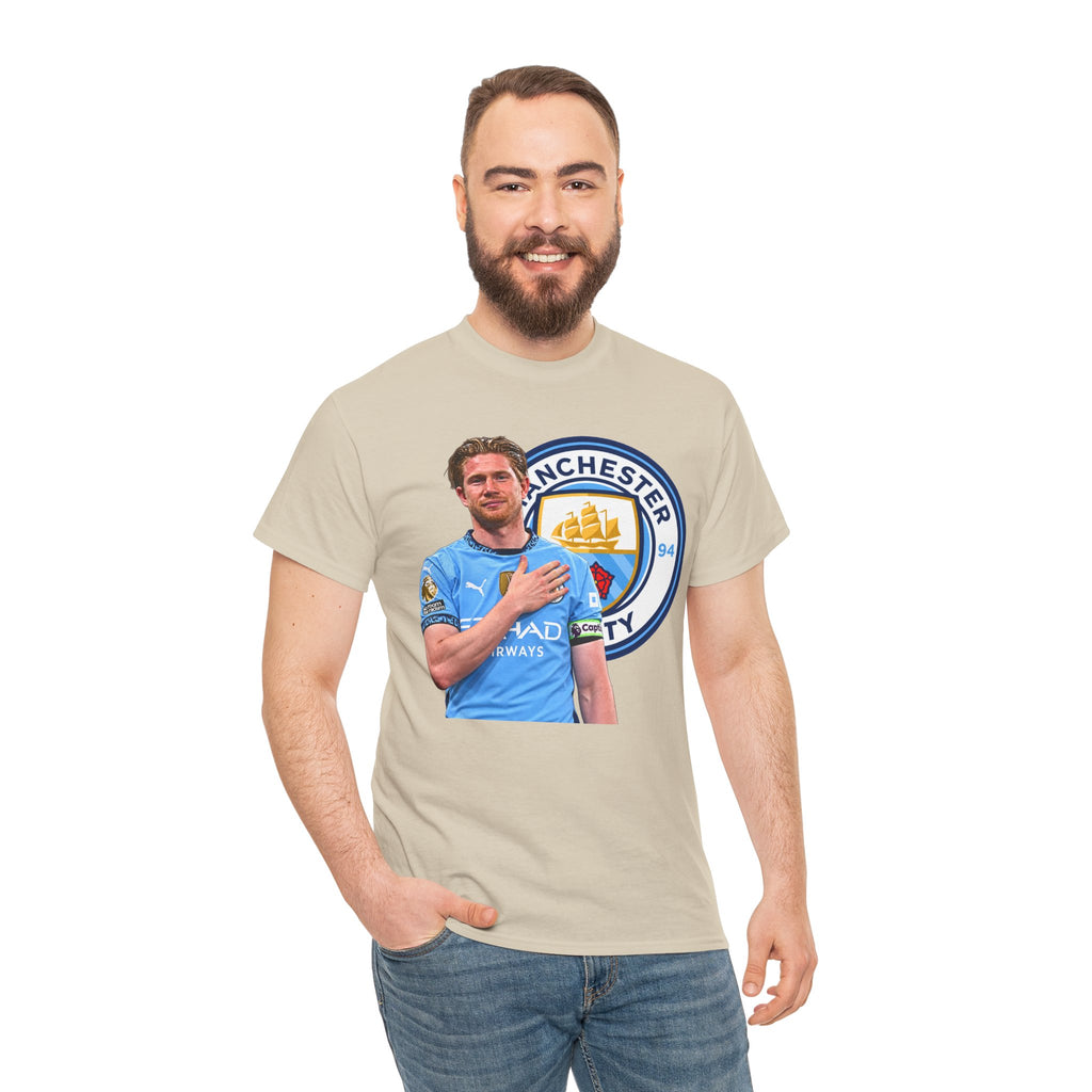 Kevin De Bruyne Manchester City Legend Cotton T-Shirt — Player Tribute Tee (Heart Badge Design)