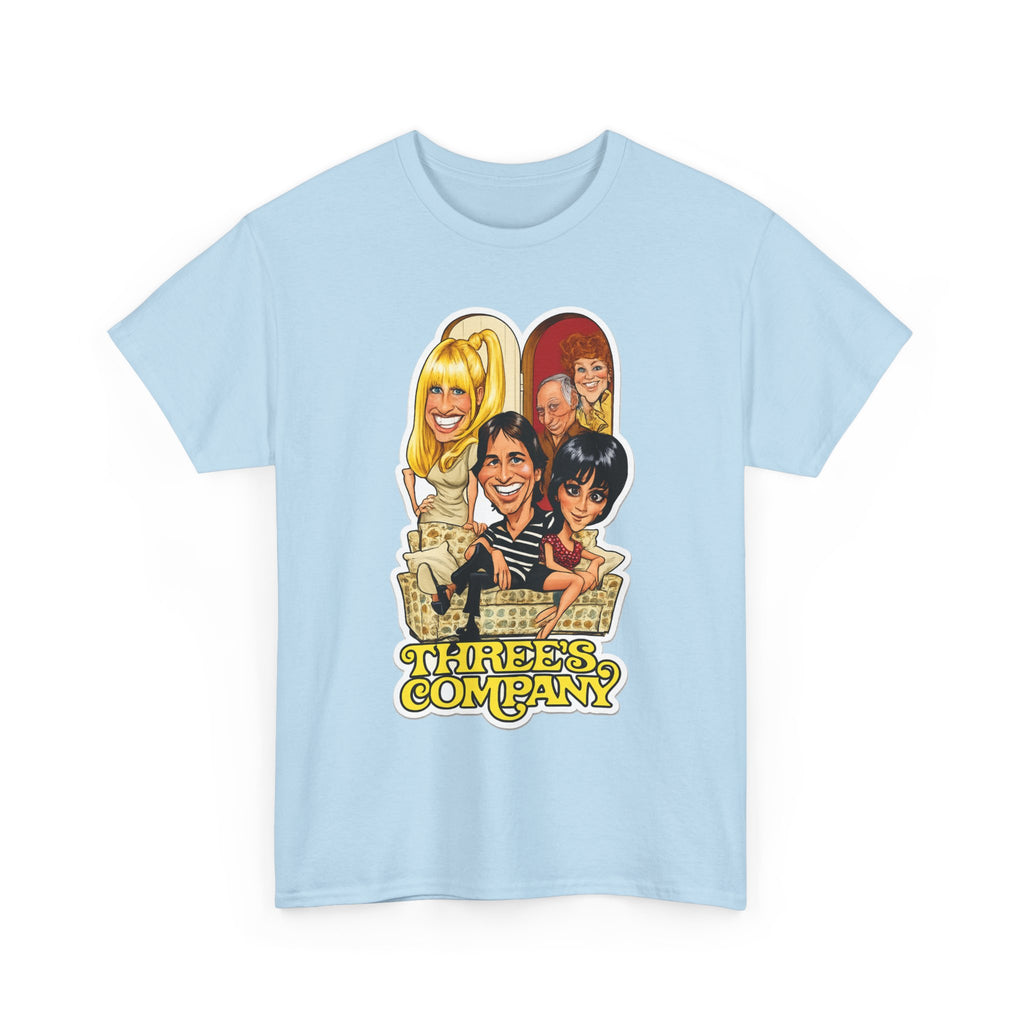 Three's Company Retro TV Tee — Vintage Sitcom Caricature T-Shirt