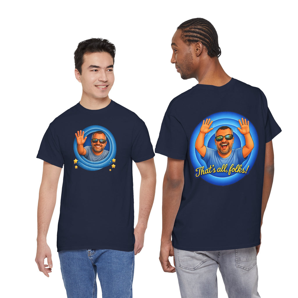 T-Shirt — "That's All, Folks!" Waving Portrait Graphic Tee