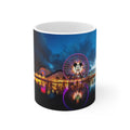 Disneyland Nighttime Theme Park Ferris Wheel Mug — Colorful Reflection Ceramic Coffee Cup (11oz/15oz)