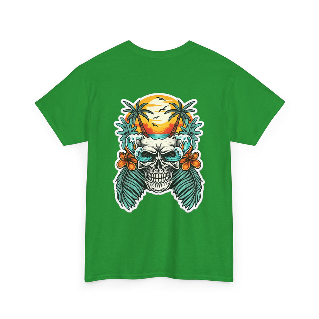 Tropical Skull Tee — Sunset Palm Beach Skull T-Shirt