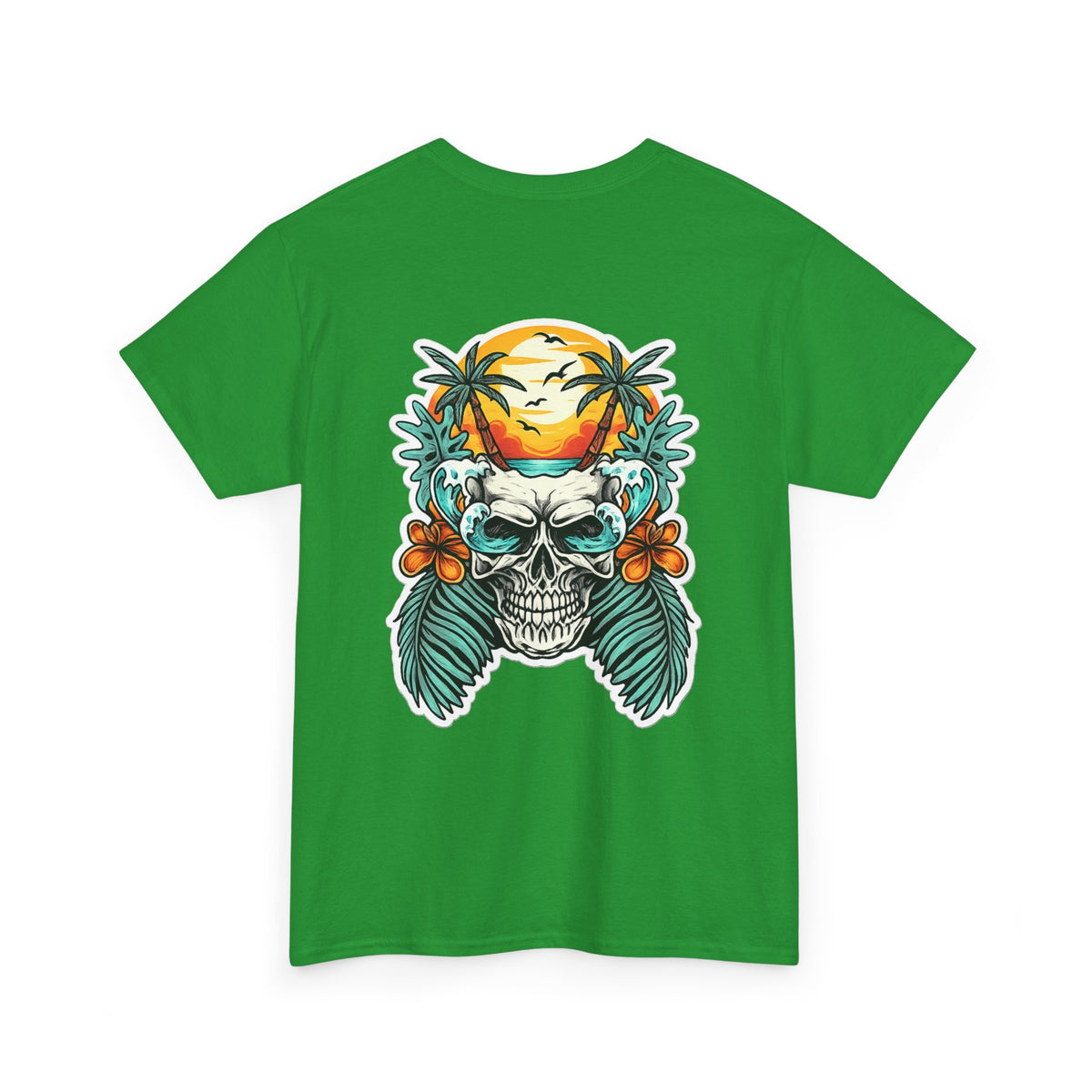 Tropical Skull Tee — Sunset Palm Beach Skull T-Shirt