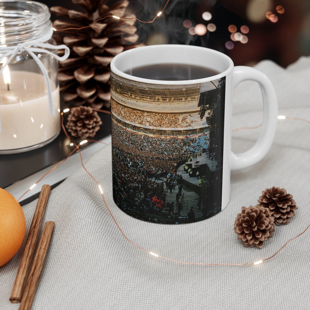 Oasis At Maine Road Concert Crowd Photo Mug — Live Stadium Panorama Ceramic Coffee Cup (11oz & 15oz)