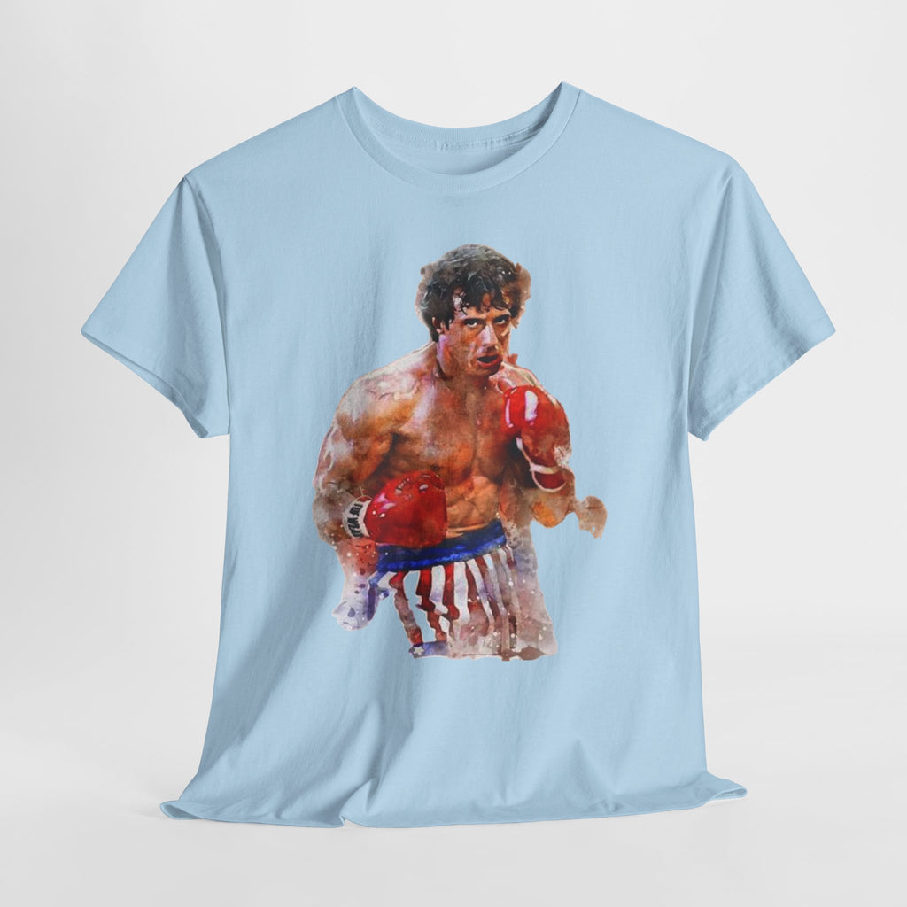 Boxer Rocky Painting T‑Shirt — Vintage American Flag Boxing Tee