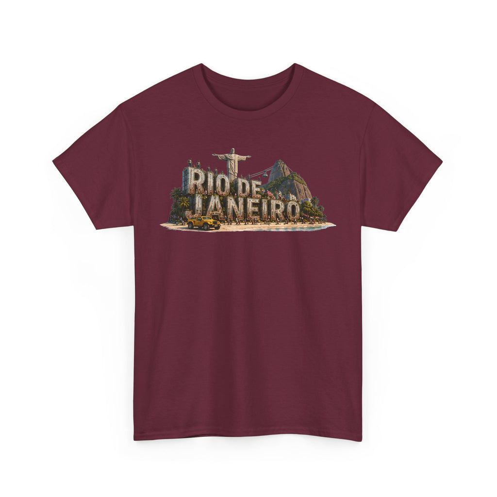 Rio de Janeiro Scenic T‑Shirt — Vintage Travel Tee with Christ the Redeemer Design