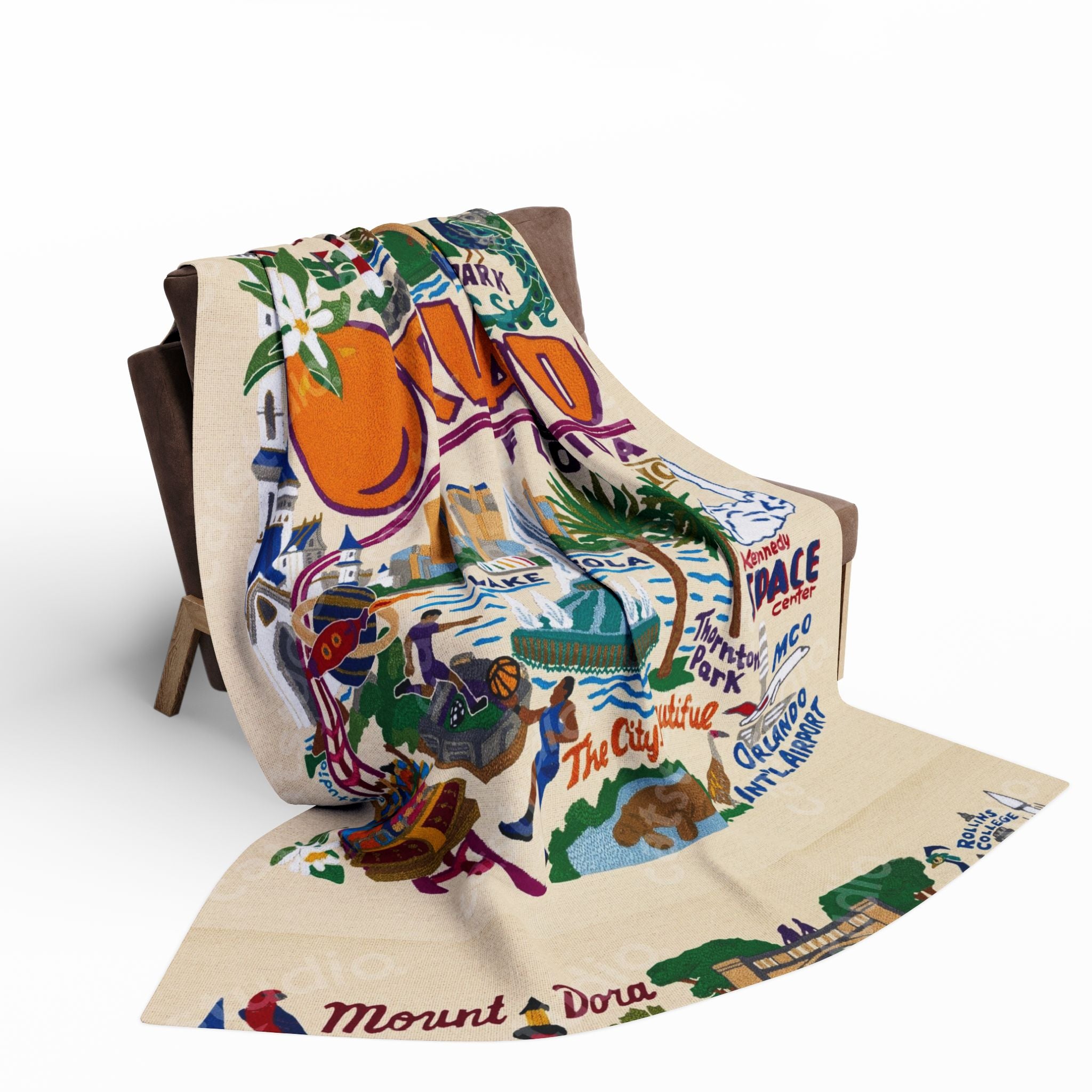 Orlando Vintage Map Fleece Blanket