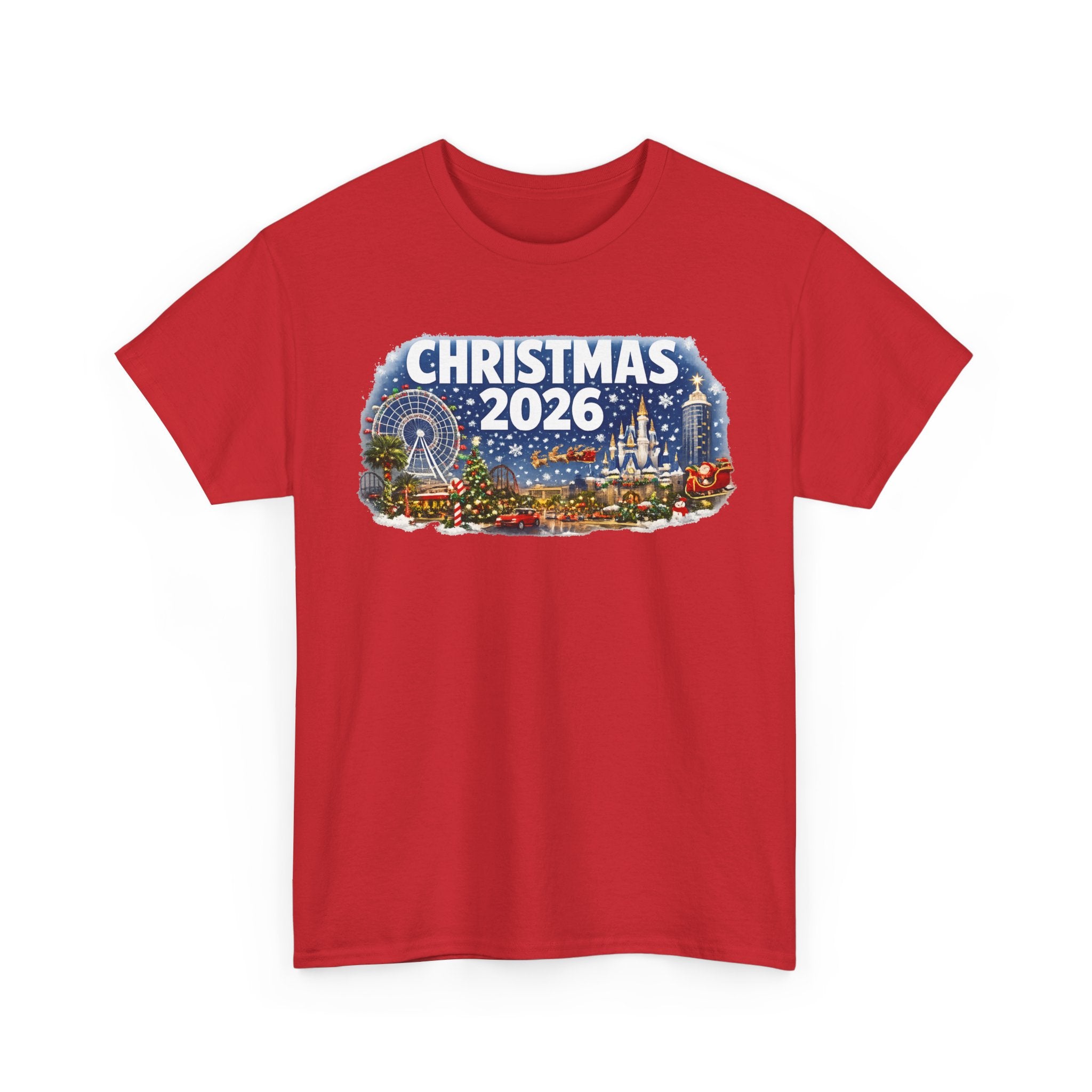 Christmas 2026 Holiday Tee — Festive Winter Village Graphic T-Shirt