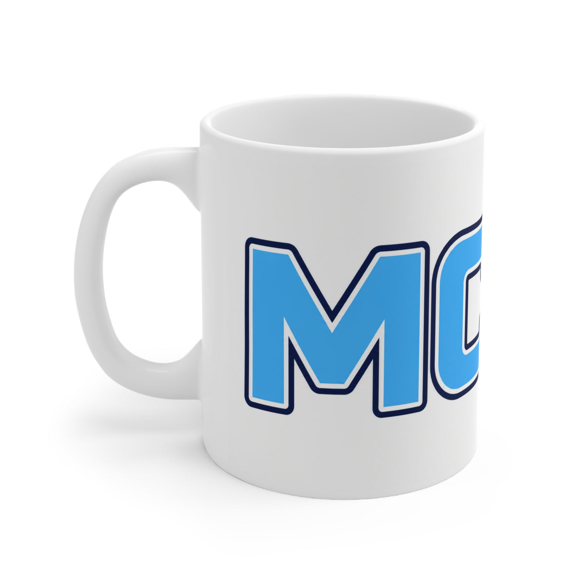 Coffee Mug — Bold Blue 'MICE' Retro Block Letter Ceramic Mug (11oz & 15oz)