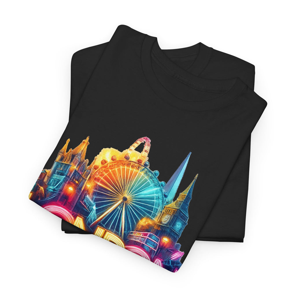 London Skyline Tee — Colorful Neon London Landmark T-Shirt