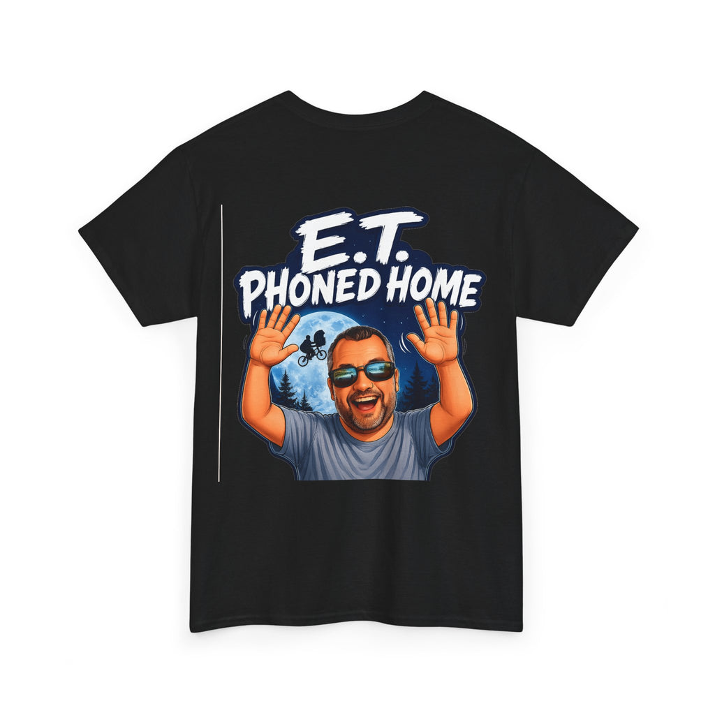 Graphic Tee — "E.T. Phoned Home" Smiling Guy Retro Design