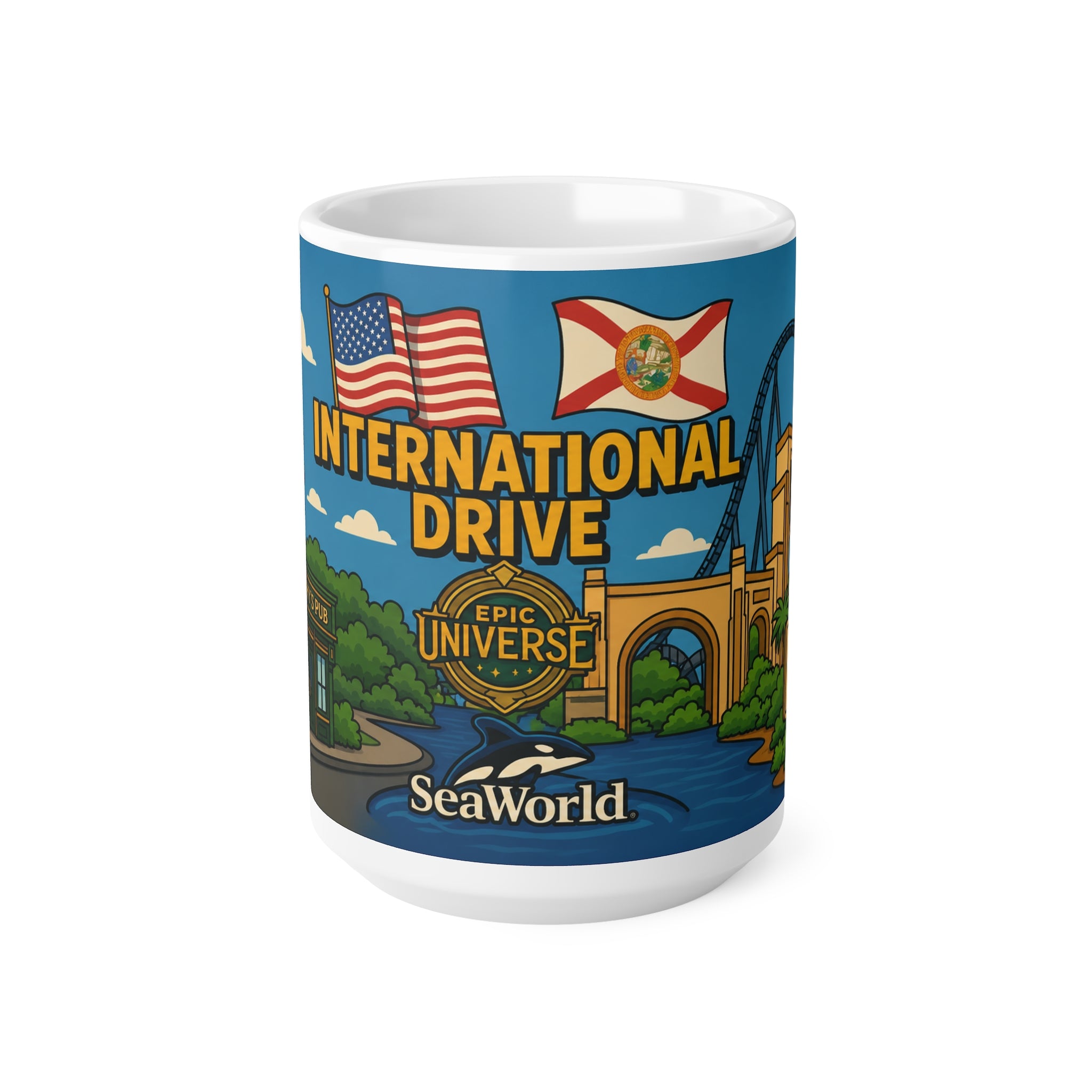 SeaWorld International Drive Orlando Coffee Mug — 11oz/15oz Ceramic Souvenir
