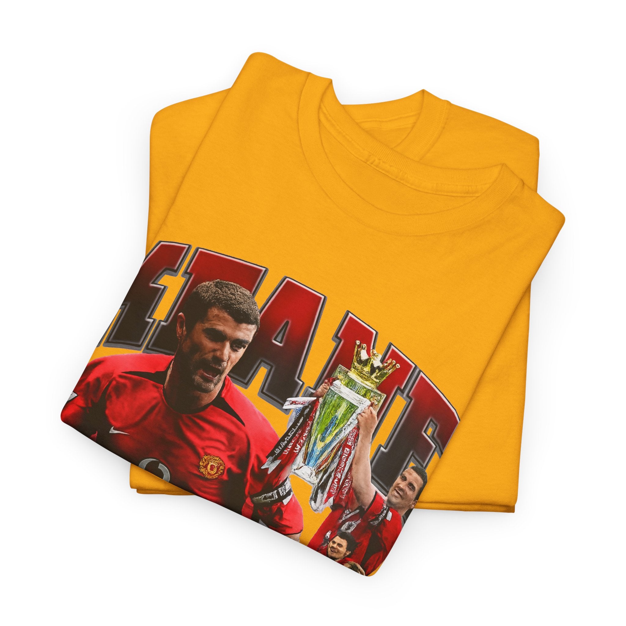 Roy Keane Football Legens Collage Tee — Retro Man United Tribute Shirt