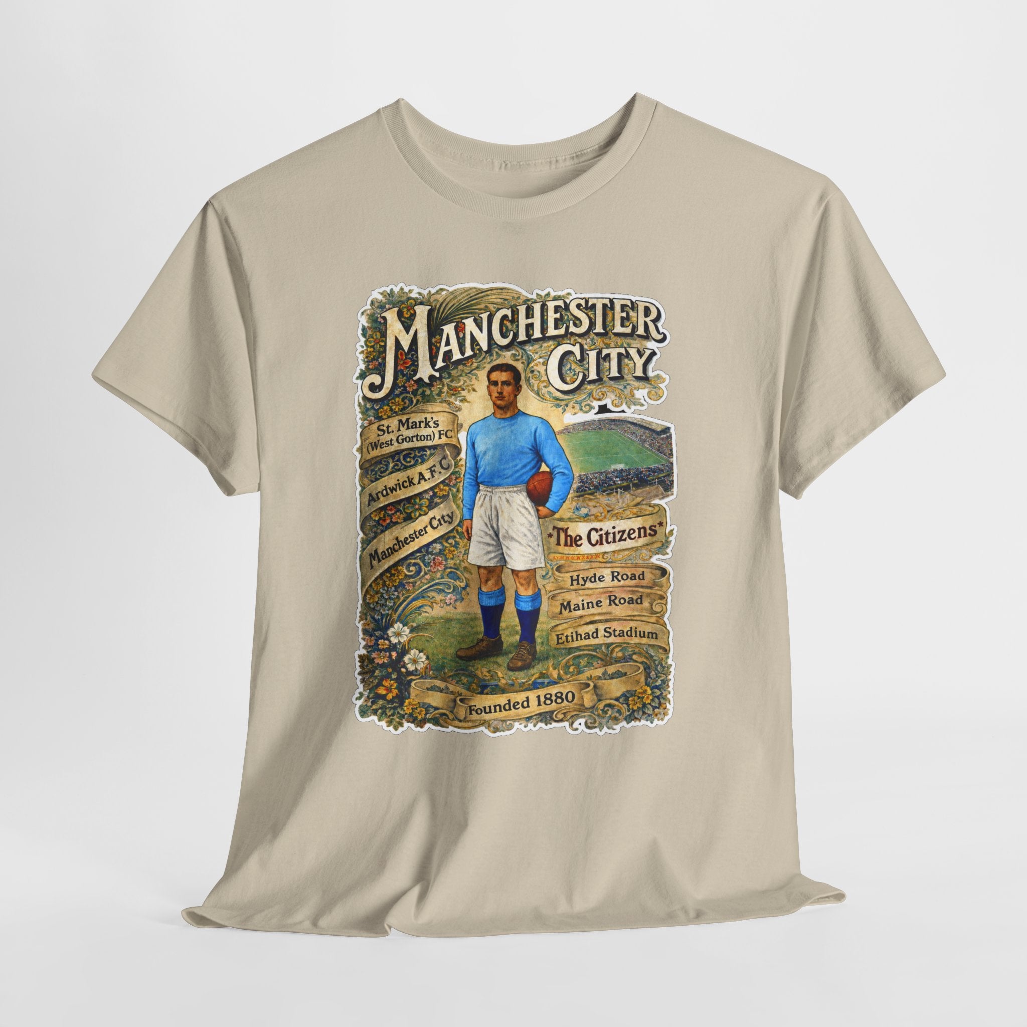 Manchester City Vintage Football Tee — Retro Soccer Graphic T-Shirt