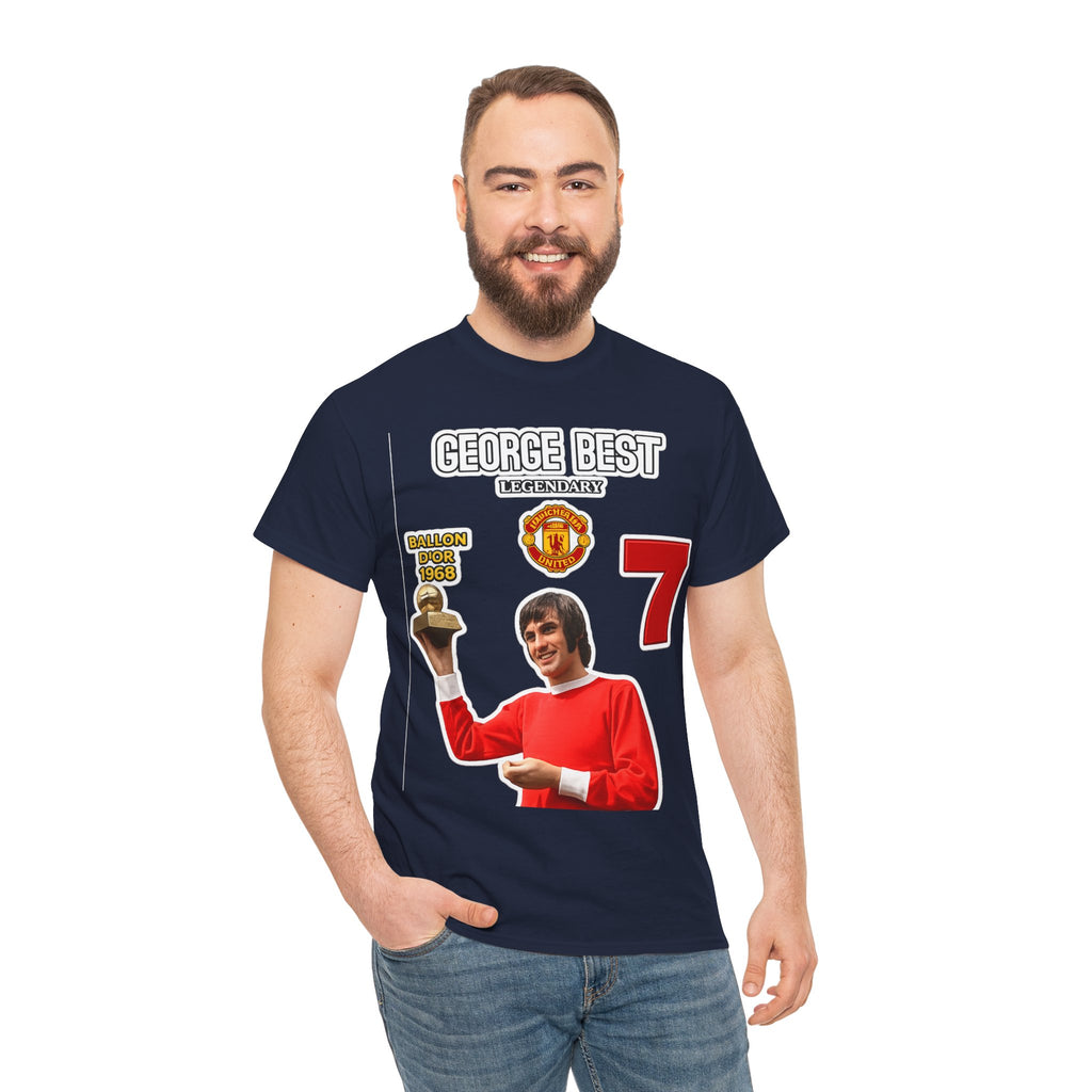 George Best Manchester United #7 Vintage Soccer T-Shirt – Ballon d'Or Tribute