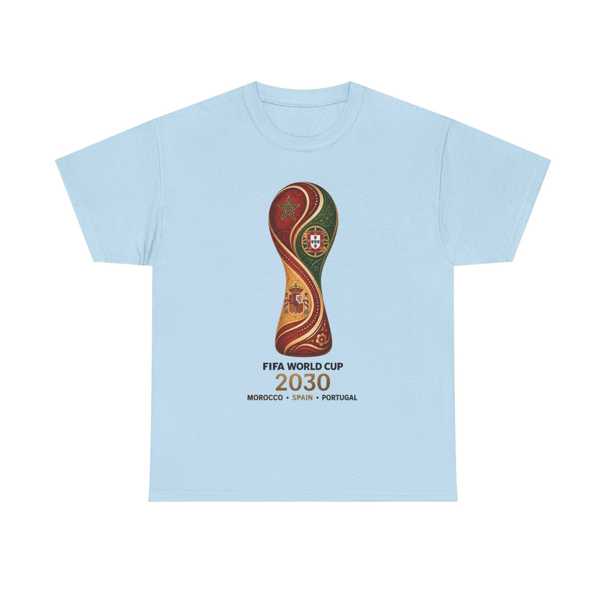 FIFA World Cup 2030 Trophy T-Shirt — Morocco Spain Portugal Official Design